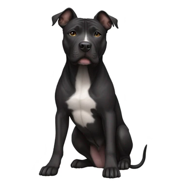 All Black color American staffer terrier mixed with a Dutch shepherd mix with pit bull dog sticker