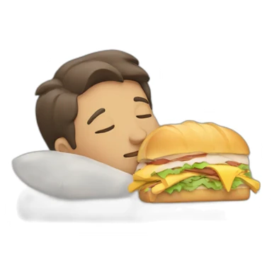Guy sleeping dreaming with a sandwich  sticker