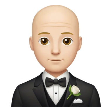 bald male groom sticker