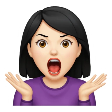 femme cheveux noire peau claire qui crie  sticker