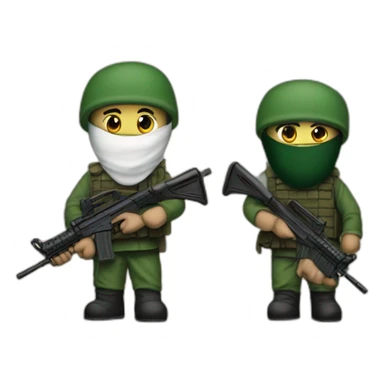 hamas and israeli fighters with rifles sticker
