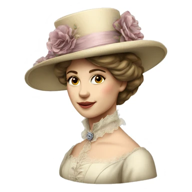 A single elegant victorian Woman’s hat sticker