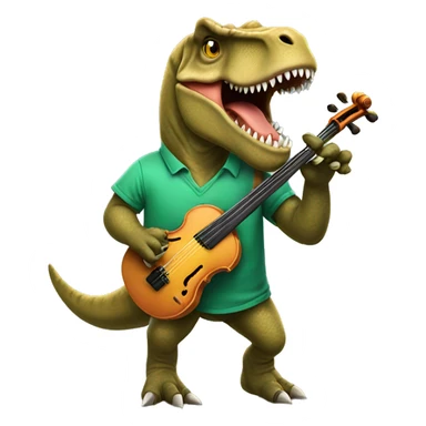 T. rex playing football and violin sticker
