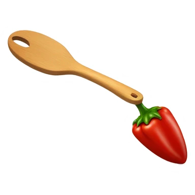A red chilli pepper holding a spatula  sticker