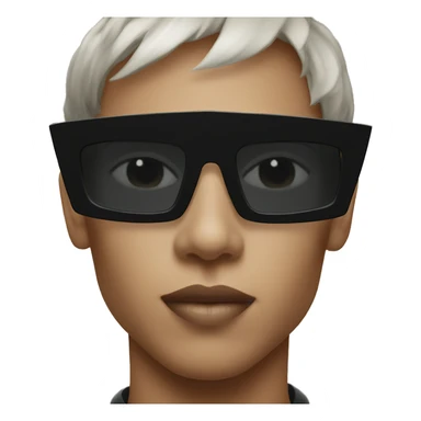 Black angular sunglasses tinted  sticker