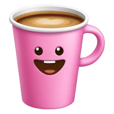 Pink cup with coffee  sticker