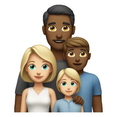 white family mom dad children sticker