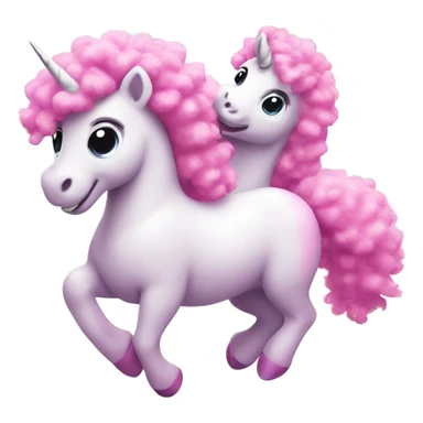 Pink fluffy unicorns dancing on rainbows  sticker