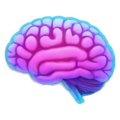 neon illuminated brain sticker