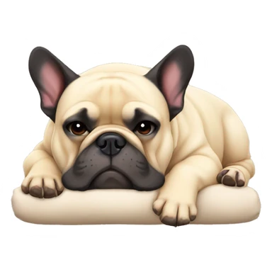 sleeping-fat-french-bulldog-brindal sticker