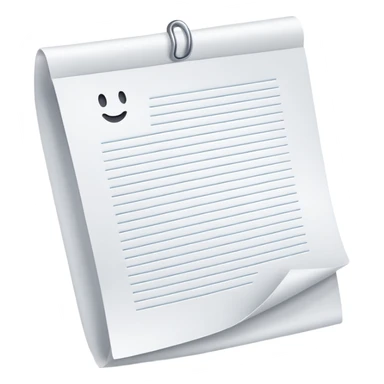 Sheet of paper with text sticker