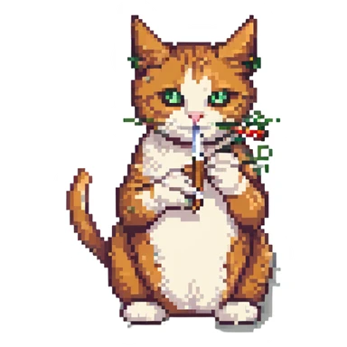 cat smoking a joint sticker