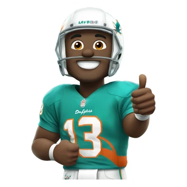 Miami dolphins football player thumbs up sticker