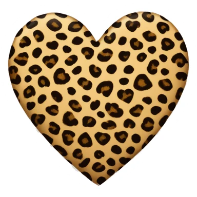 leopar print heart sticker