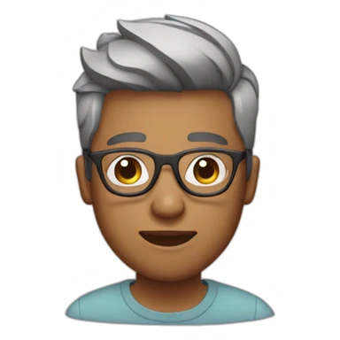 Youtuber with fade haircut and glasses sticker