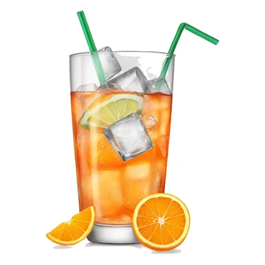 SPRITZ glass WITH ICE, STRAW and orange slice sticker