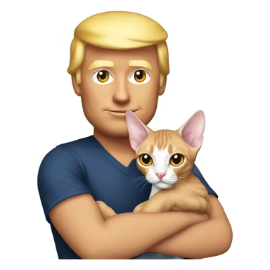 Donald trump holding a Devon Rex cat in his arms sticker
