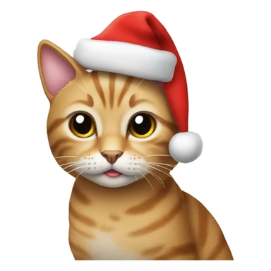 Cat with a Christmas hat sticker