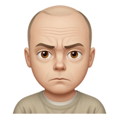 Carl from Sling Blade, serious expression, recognizable features, neutral background sticker
