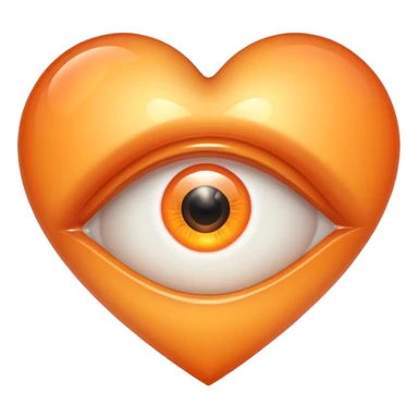Eye inside light orange heart sticker