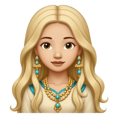 A jhumka girl with hair and face only passport size picture sticker