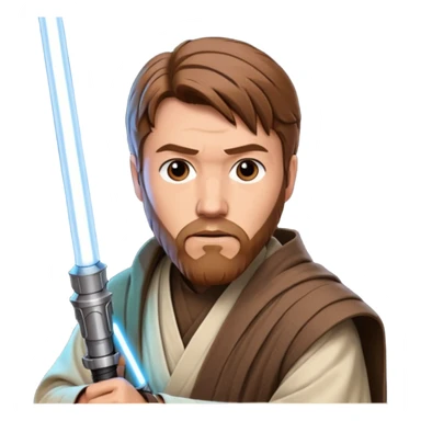 star wars master kenobi with lightsaber sticker