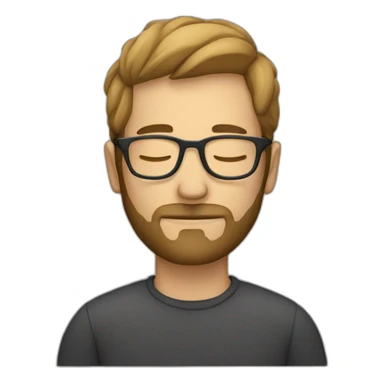 Guy with glasses and small beard sleeping sticker