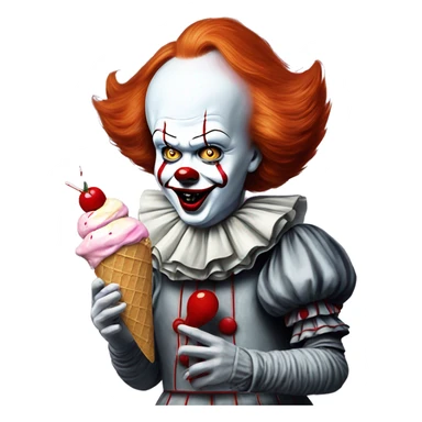 Pennywise eating ice cream ￼ sticker