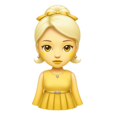 fashionable outfit, yellow face emoji wearing a stylish dress sticker