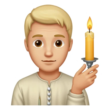Guy holding a candle  sticker