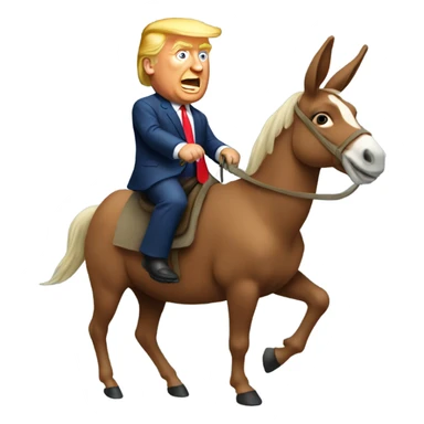 Trump on a donkey  sticker