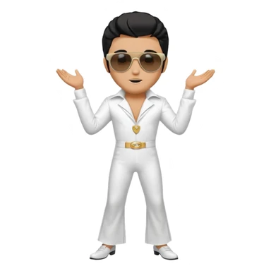 A boy with an Elvis Presley mask with sunglasses dressed as Elvis Presley sticker
