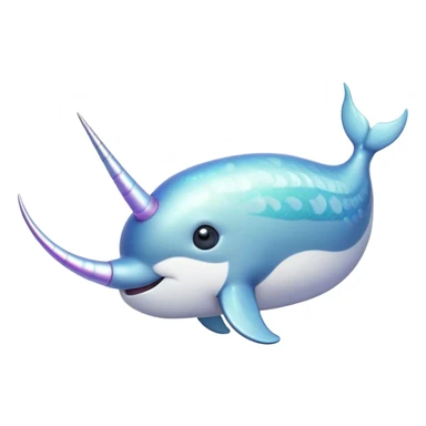 Cinematic Noble Narwhal Portrait Emoji, Poised and regal, with a sleek, iridescent body and a distinctive spiraled tusk, deep-set soulful eyes reminiscent of the ocean depths, Simplified yet sharp and sophisticated features, highly detailed, glowing with a soft, mystical glow, high shine, intelligent and enigmatic, stylized with an air of mythical allure, focused and graceful, soft glowing outline, capturing the essence of a watchful and confident sea unicorn that feels as though it could step out of the screen with effortless authority! sticker