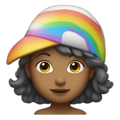 Girl-with-raibow-unicorn-hat sticker
