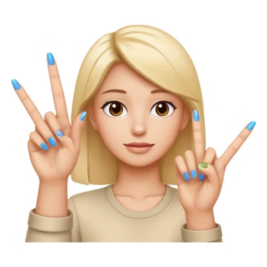 The index fingers of both the hands should be upward sticker