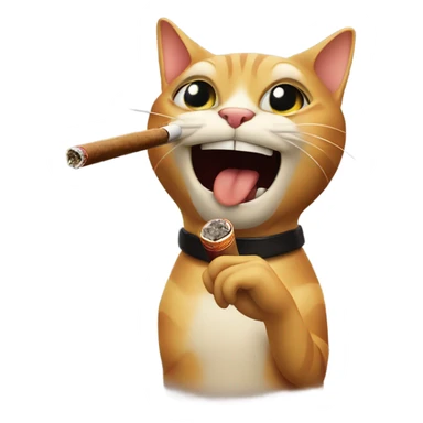 Make a cat with a cigar sticker
