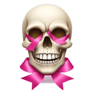 Skull with pink ribbon sticker