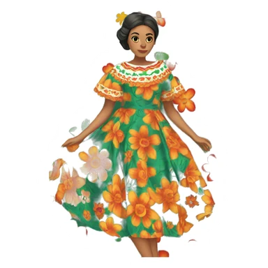 Mexican Floral Dress sticker