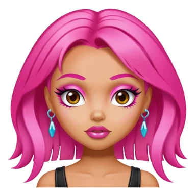 pretty bratz baddie, hot pink hair, y2k stylr sticker