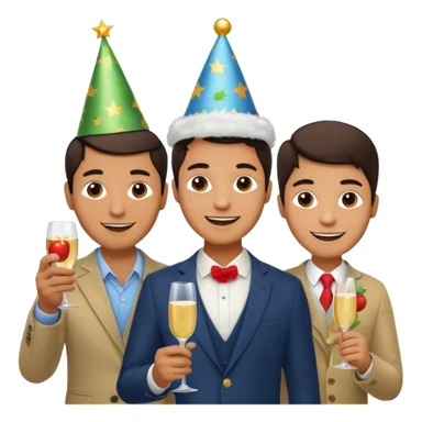 mobile phone man team of 3 people with apple logo sticker