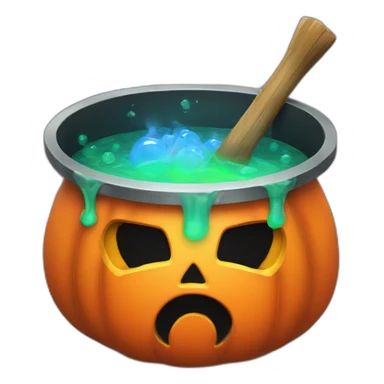 halloween cauldron with colorful poisons sticker