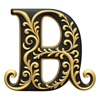 letter H in black and gold sticker