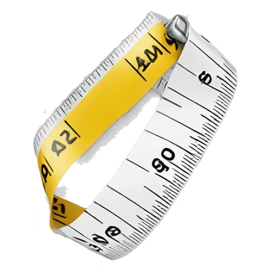 a white measuring tape sticker