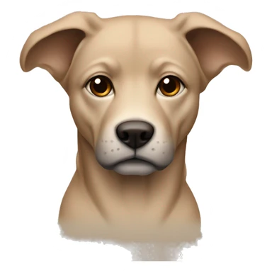 beige canaan with brown folded ears sticker