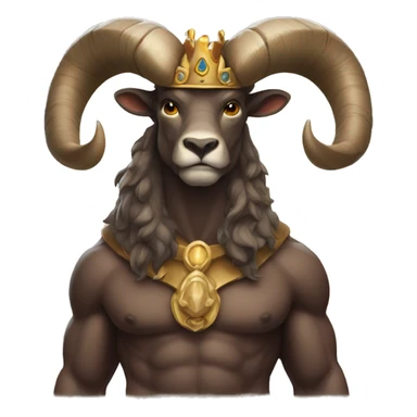 big horn minotaur wearing crown sticker