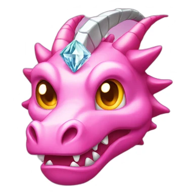 Pink Dragon Head With Diamond Horn sticker