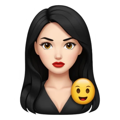 “Emoji girl, femme fatale, black hair. megan fox vibes sticker