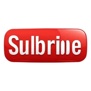 red YouTube subscribe button with the text 'Subscribe' and YouTube logo sticker