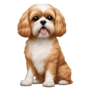 Peach cavapoo next to a shih tzu sticker