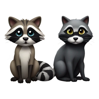 Raccoon and cat  sticker